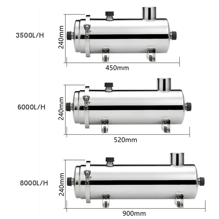 3500L/h household stainless steel PVDF ultrafiltration membrane water filter