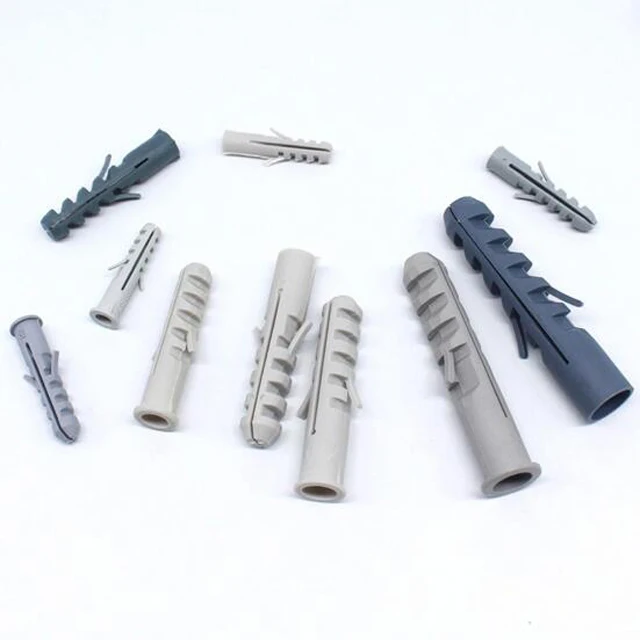 Expand Wall Plug Plastic with Nail 6MM 8MM 10MM 12MM Grey White Color Pack of 100 Pcs