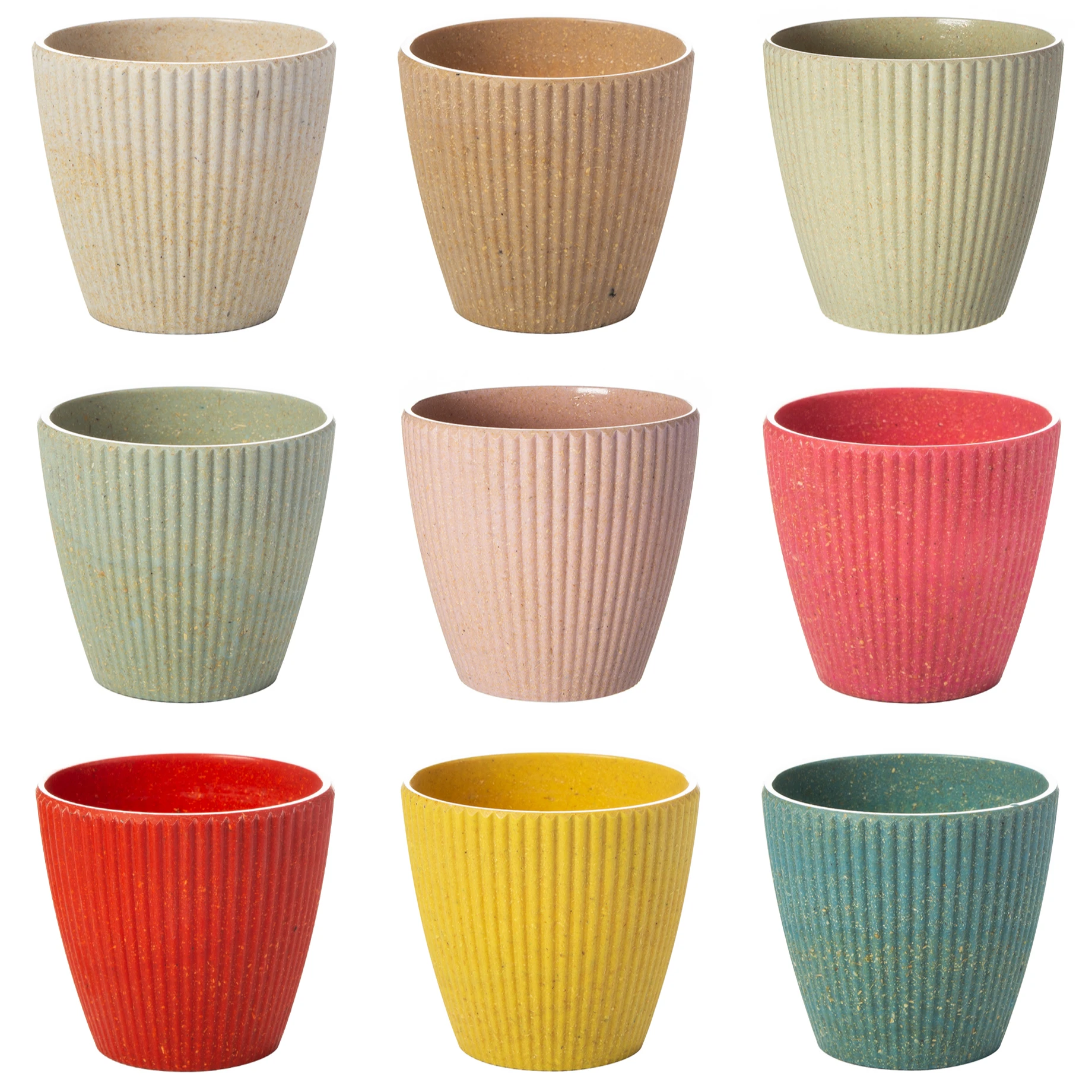 Классический гофрированный полосатый экологически чистый растительный бамбуковый уголь Yicai Factory Y98, контейнер для растений, цветочный горшок