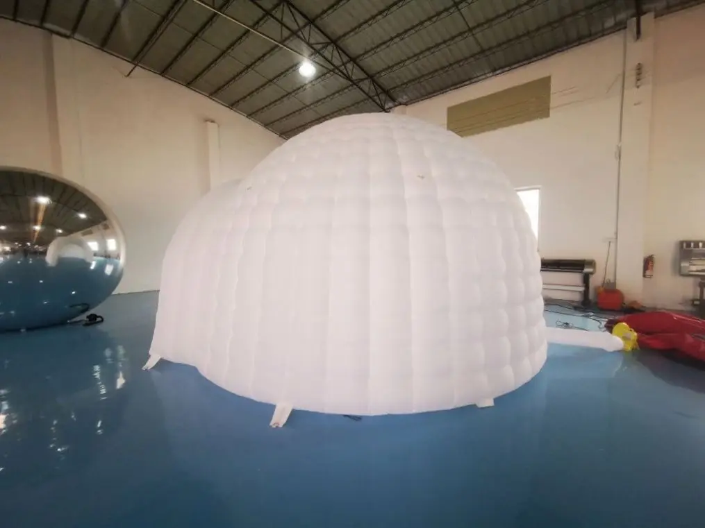 Hot Selling Large Transparent Inflatable Igloo 5m LED Light Bubble Igloo Inflatable Dome Tent