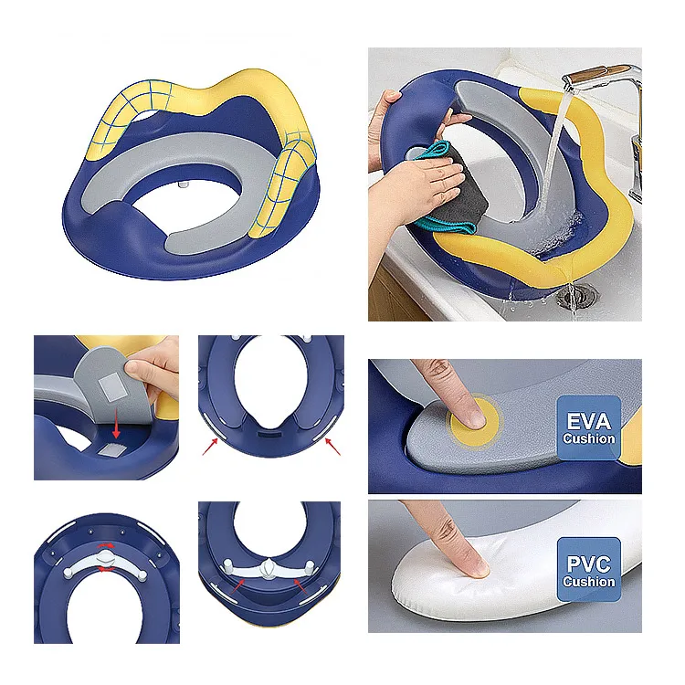 MOQ 1pc Crown Eco Friendly ABS Plastic Folding Potty Cover Crown Portable Toilet Trainer Potty Training Seat for Kids Baby