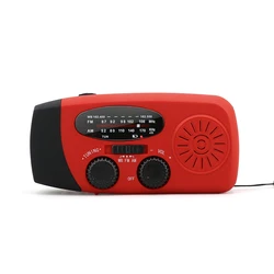 Portable radio Rechargeable  Solar Hand Crank with Led Flashlight