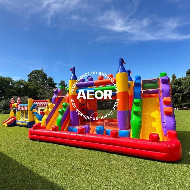 New Product Jumping Castle Double Slide Outdoor Jumping Castle With Slide And Pool Inflatable Bounce House Inflatable Castle