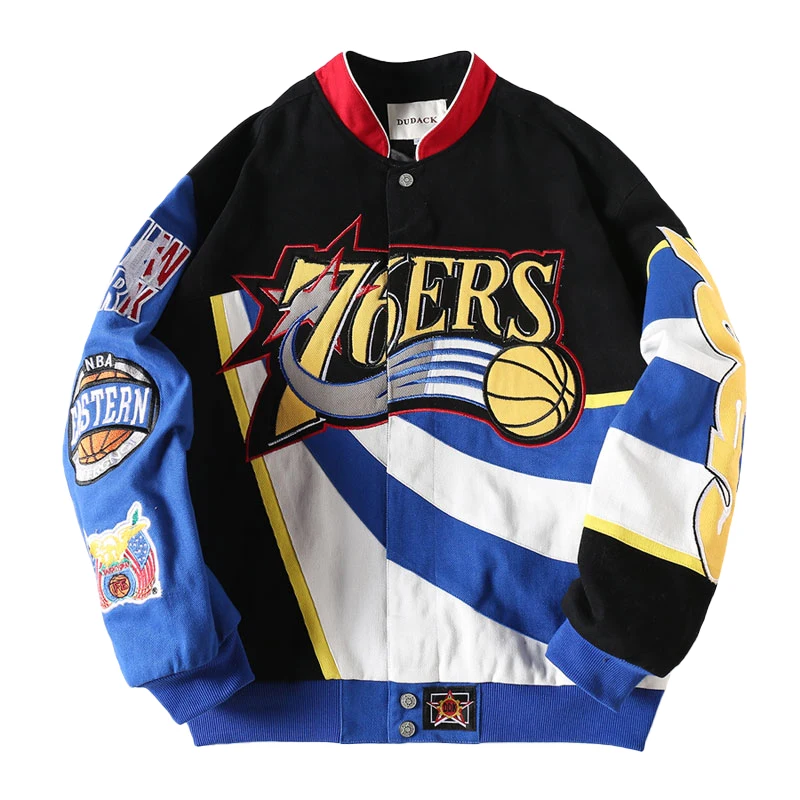letterman jacket bomber colourful leather vintage varsity embroidery on wool mens with sleeves basketball jackets