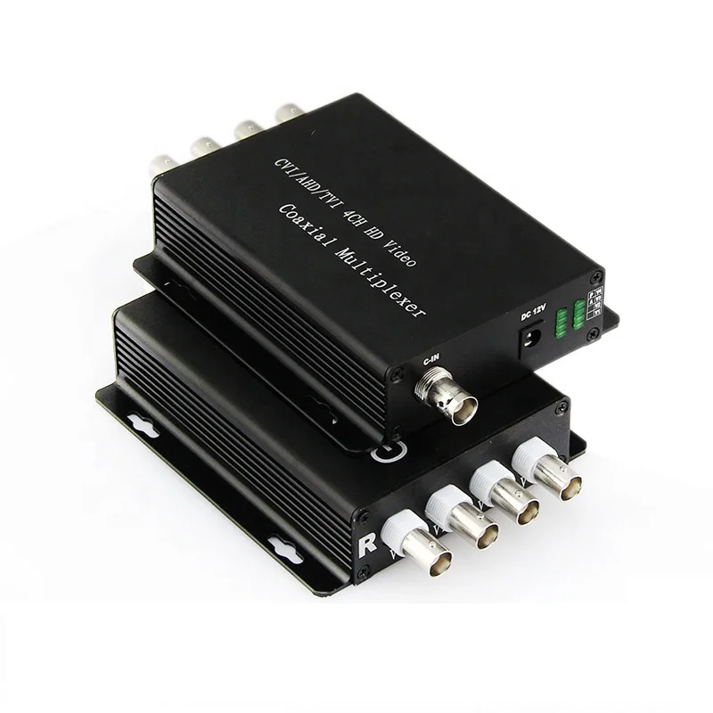 4 channel CCTV balun AHD/CVI/TVI video coaxial multiplexer
