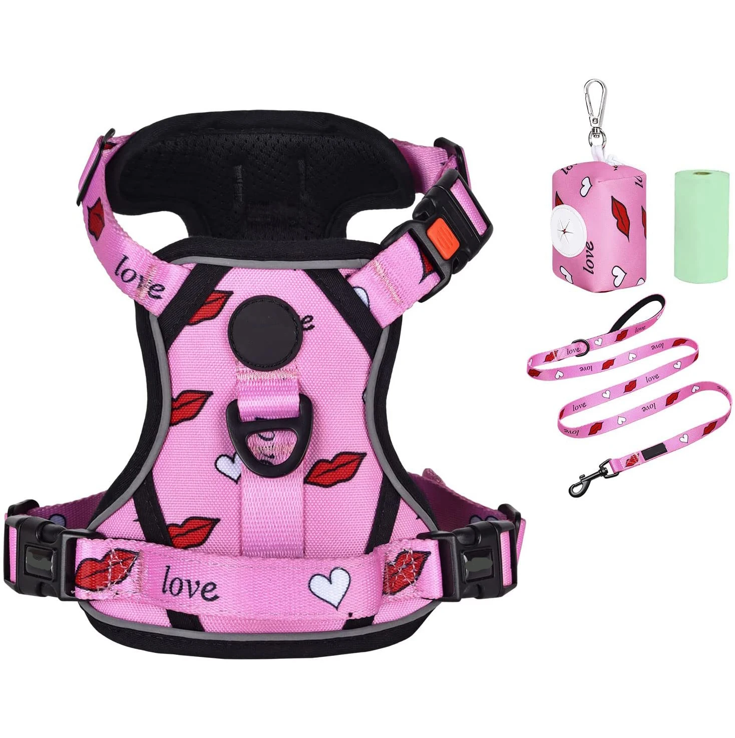 TOPBUDDY Custom Pattern Soft Dog Vest Premium Quality Design Pet Dog Harness Lead Set