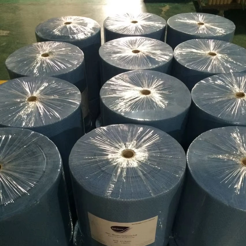 70% Woodpulp 30% PP Thick Heavy Duty Industry Cleaning Cloth Hexagon Embossed