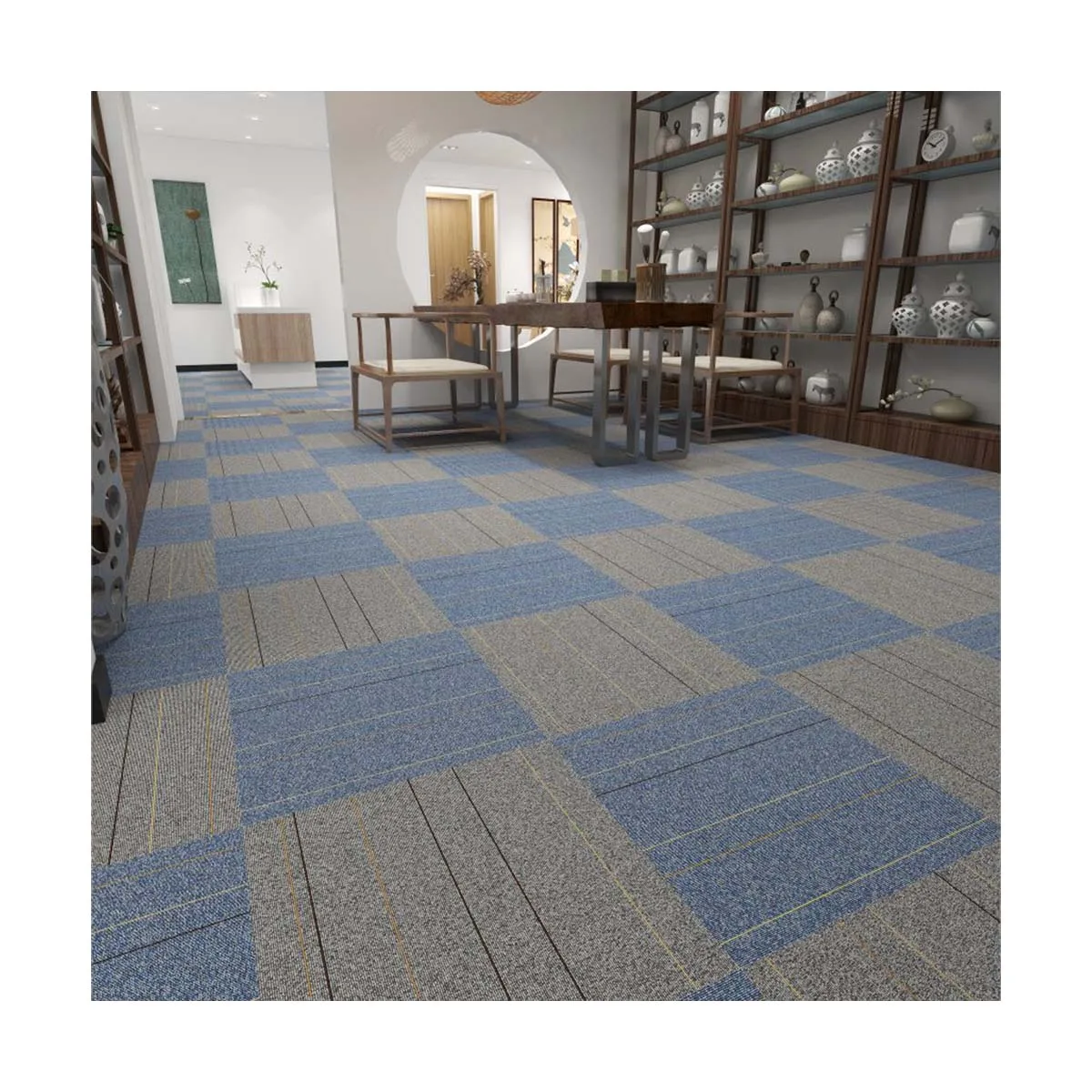 carpet tiles commercial 500x500 customize fashion office entrance putting rug floor mat  squares