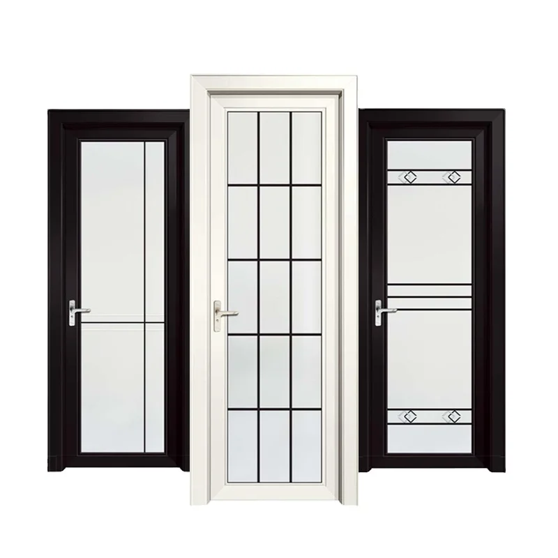 Cheap bathroom doors for houses aluminum alloy interior toilet door best sale decorative standard size chinese factory