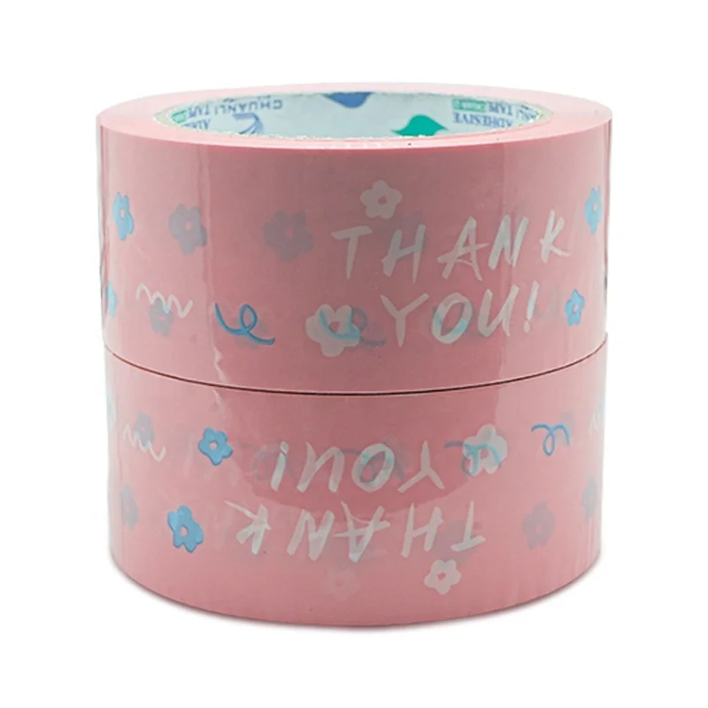 BOPP Printing Tape Thank You Package Tape Colorful Logo Adhesive Package Box Tape For Carton Sealing