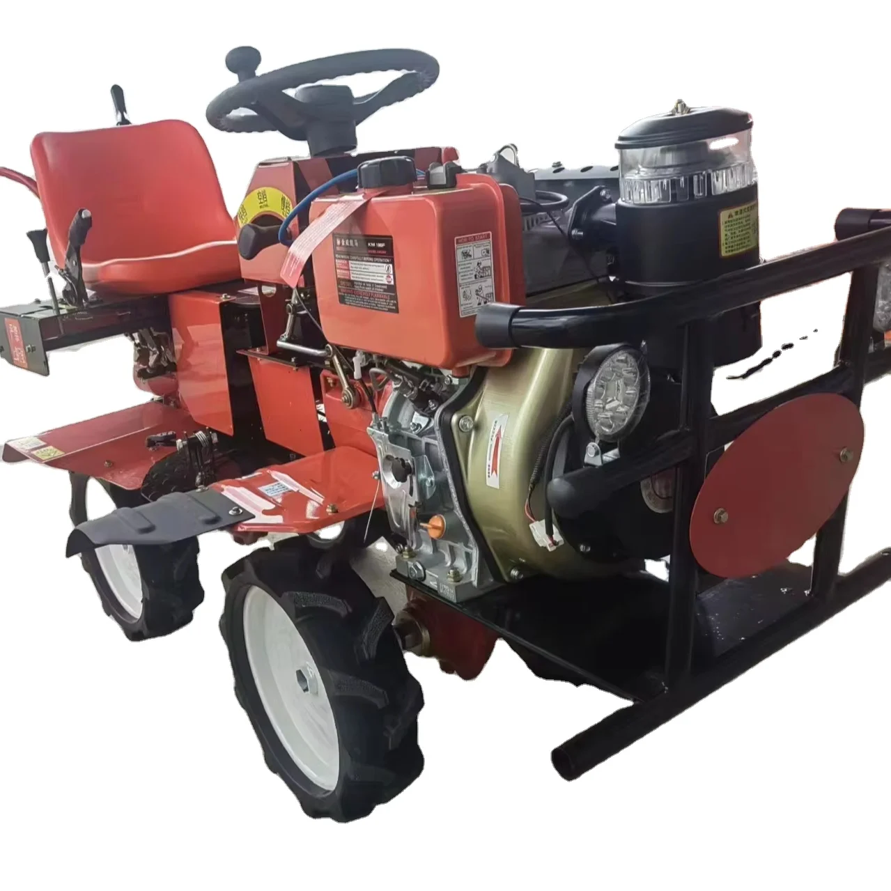 Agricultural four-wheel drive ride-type micro tiller household small plough rotary tiller diesel seat car micro tiller