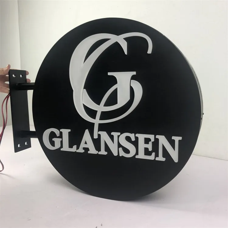 Advertising Sign Board Signs Lightbox Round Led Double Sided Acrylic Round Shape Light Box