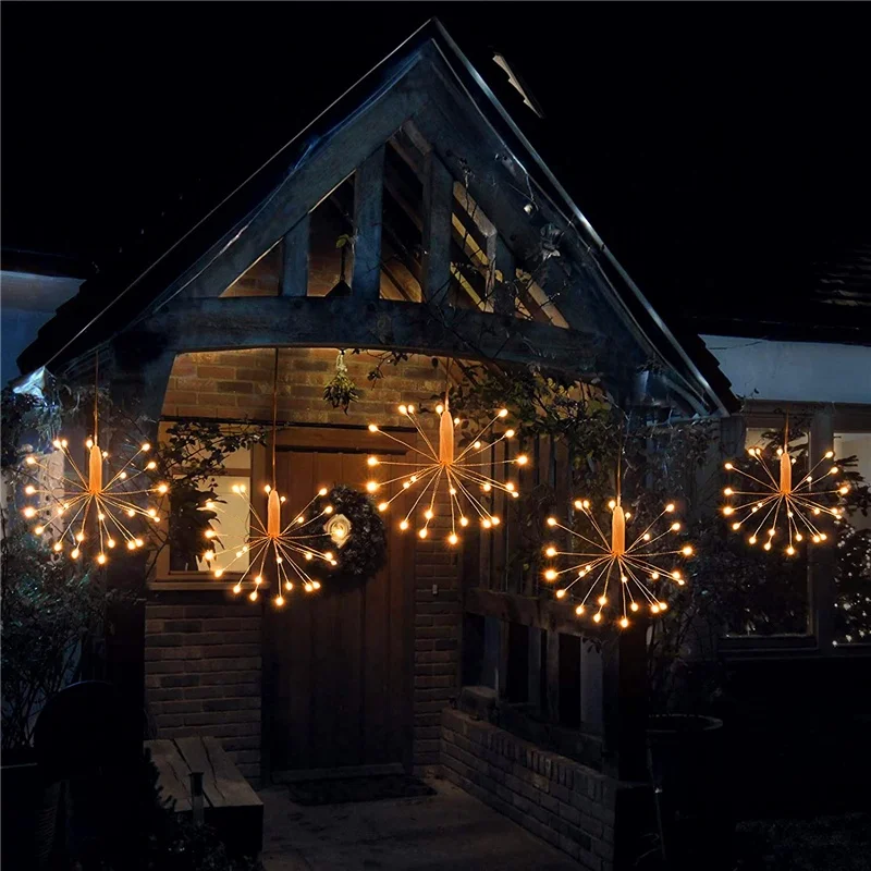 150 Leds usb operated eight functions remote control outdoor led firework fairy multicolor string lights for wedding christmas
