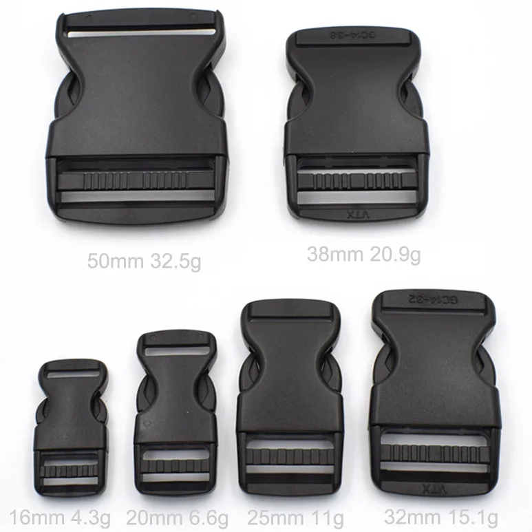 Quick side release double adjustable no pin buckle fourbutton buckle heavy plastic  belt backpack waist bag nylon webbing buckle