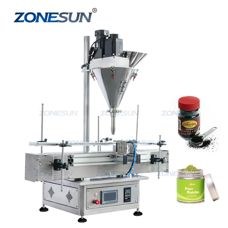 ZONESUN ZS-FM3A Cosmetic Medical Fine Coffee Spice Bottle Auger Powder Filling Machine Automatic