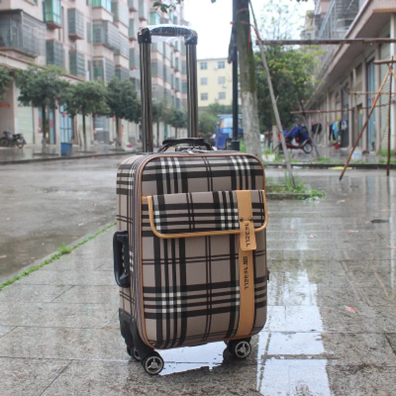 2024 Popular PU Travelling Hand Luggage Bag Password Travel Box Business Spinner Wheels Suitcase Trolle