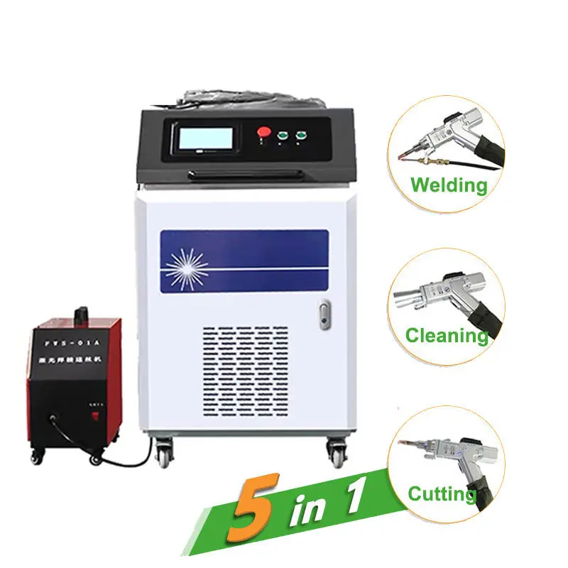 Factory price 5 In 1 Fiber Laser Welding Machine 1500w 2000w 3000w Handheld Gun Laser Welder For Aluminum