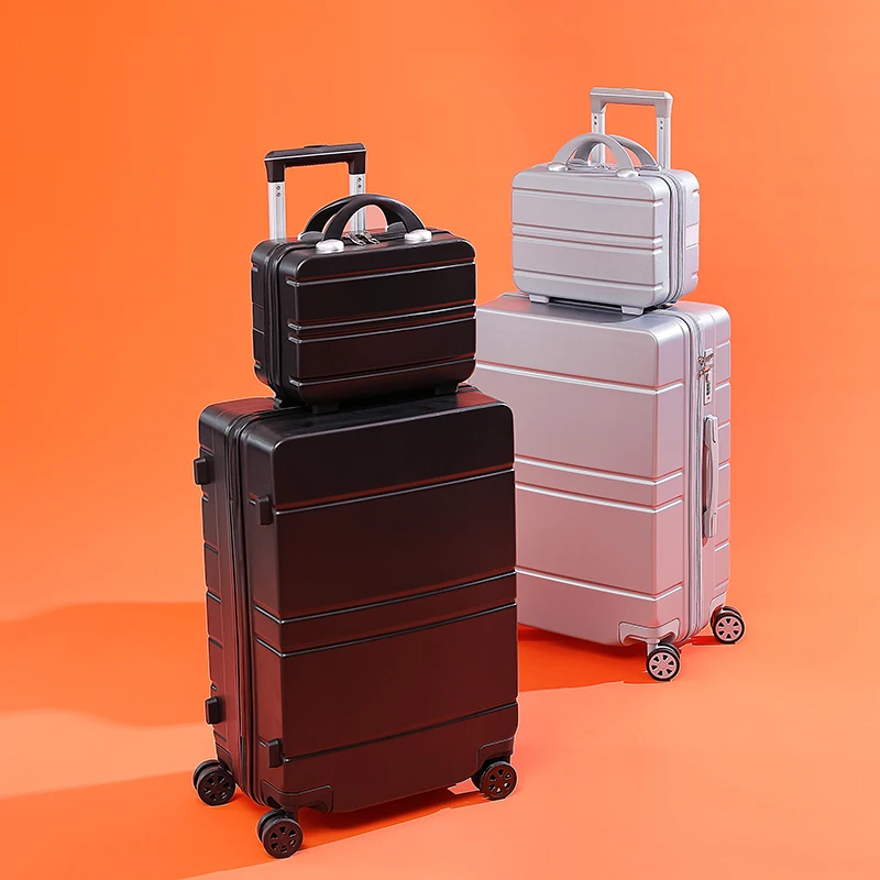 
New style shiny rose gold ABS suitcase zipper pulls personalized luggage set for lady 