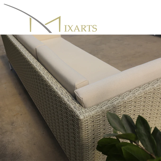 Outdoor Furniture 4 Seaters Synthetic Rattan Wicker Garden Sofa Armrest Sofa