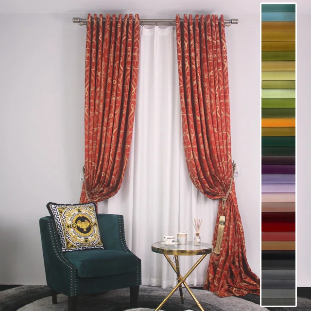 Недорогая гофрированная Роскошная золотистая синяя зеленая жаккардовая непрозрачная черная штора черного и белого цвета