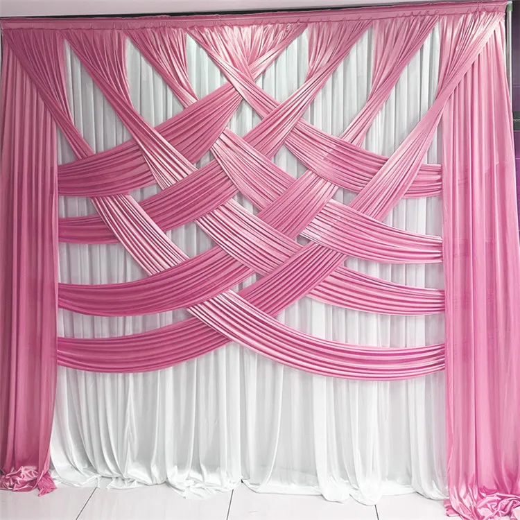 Custom Drape Elastic Milk Silk White Wedding Background Drapes Curtains Backdrop Durtain For Wedding Stage Decoration