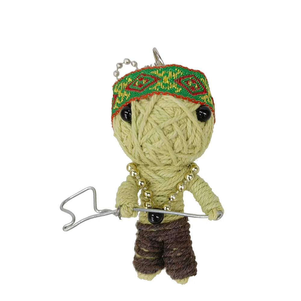 Дешевая мини-кукла voodoo игрушка брелок сделанная на заказ хлопчатобумажная нить voodoll кукла с логотипом