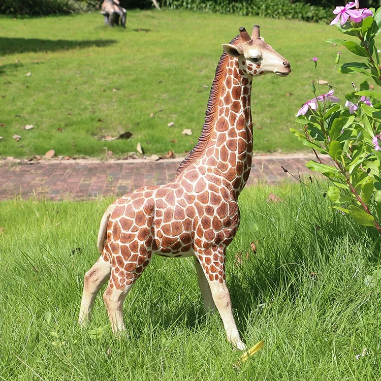 Garden decor statues animals fiberglass resin giraffe, figurines resin animal giraffe statue for sale^