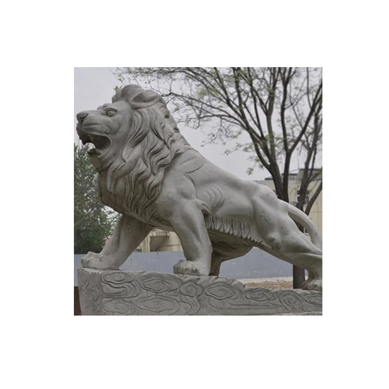 wholesale chinese front door life size large outdoor lion statues stone carvings and sculptures for sale