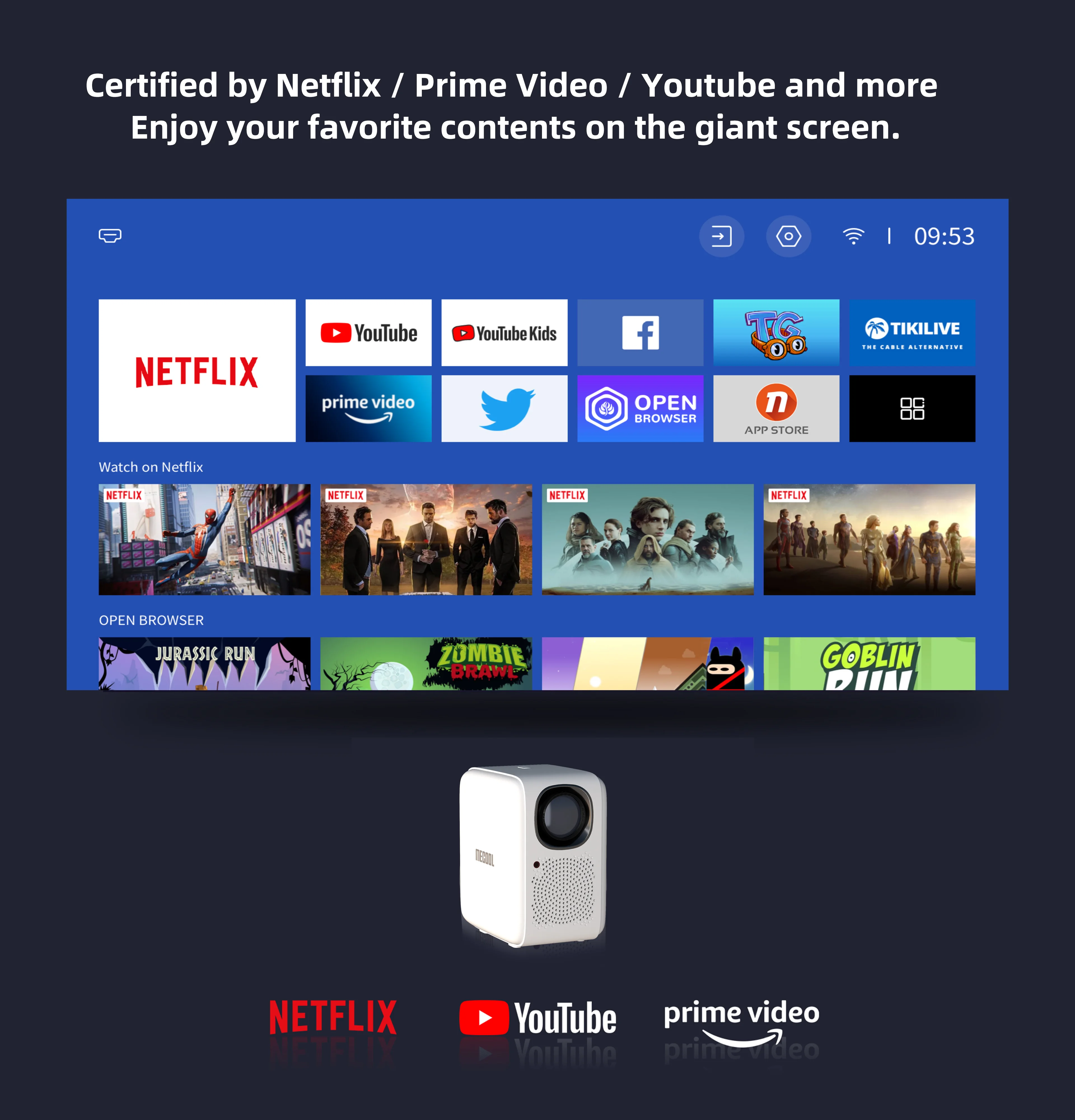 Smart 1080p Portable Lcd Mini linux projector Home Theater Projector Mecool Sail Kp2 1080p 600 Ansi Lumens Android  Tv Dongle