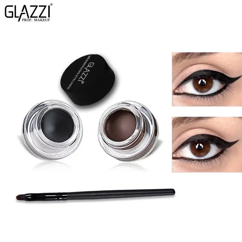 GLAZZI Korea two-color eyeliner 2 bottles durable waterproof eye shadow glue