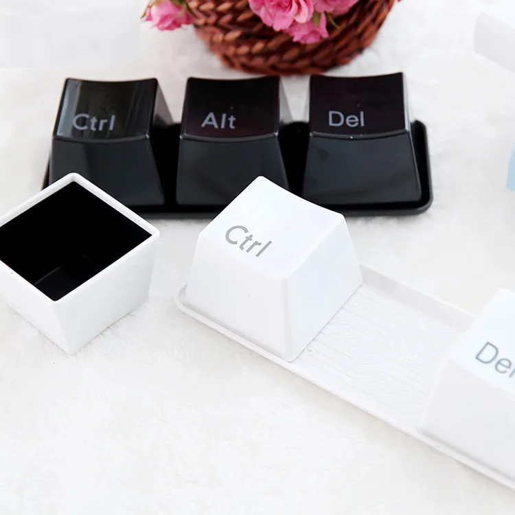 3 Sets Mug Button Water Cup Creative Keyboard Teacup Cups Office Black Ctrl Del Alt Key Fashion Button Shape Promotional Gift