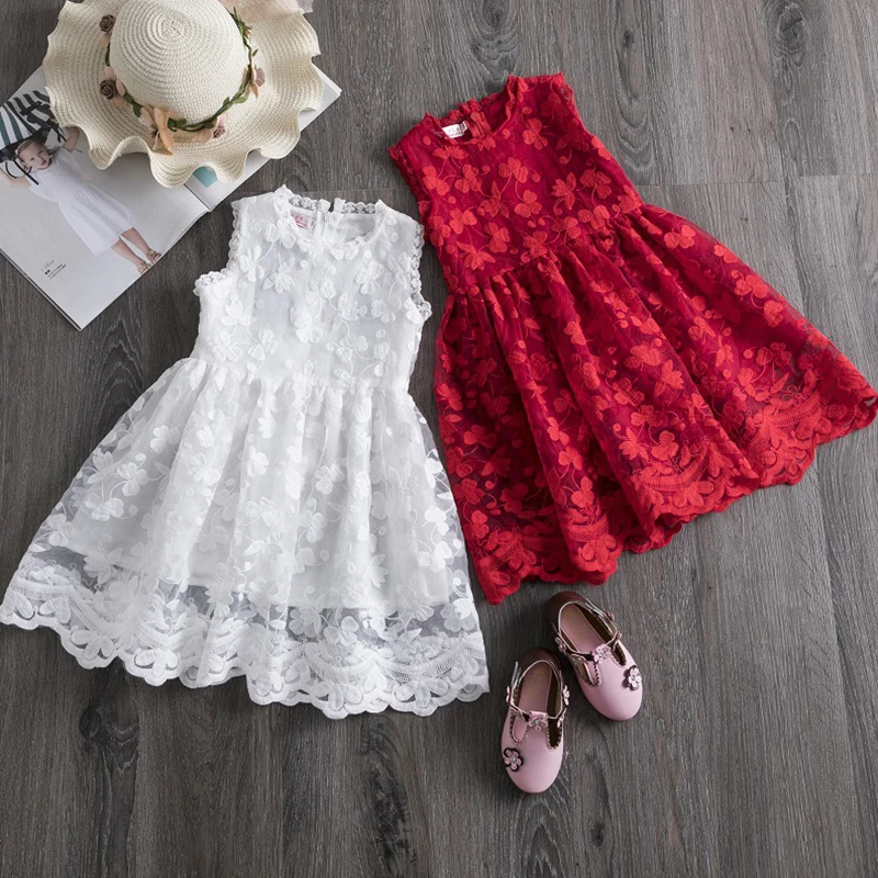 Girls Dress 2021 New Summer Brand Girls Clothes Lace And Ball Design Baby   Party Dress For 3-8 Years Infant Dresses