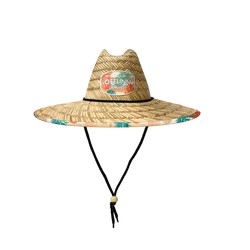 handwork colorful cheap beach straw hats custom UV sun vintage  lifeguard straw hat for menn