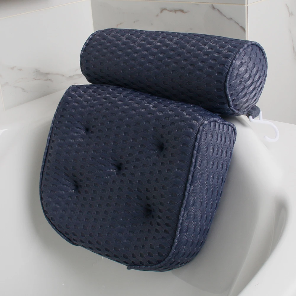 Factory Wholesale White Non Slip 4D Mesh Bath SPA Pillow Luxury Bathtub Pillow with Back and Headrest Cushion
