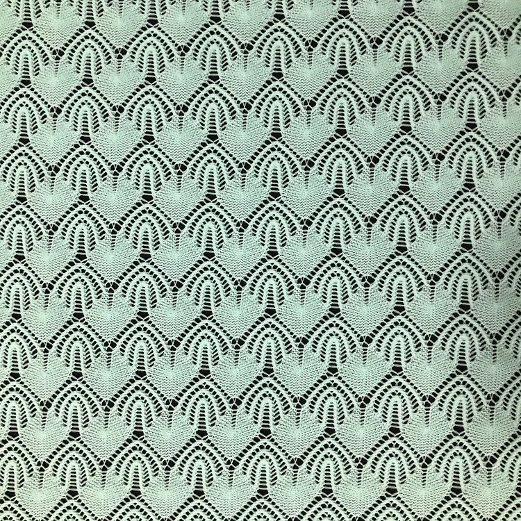 Hollow Hot Sell Green Jacquard Fabric Knitting Crochets cotton Open Weave Crochet Warp Knit Fabrics Crochet Fabric For Dress