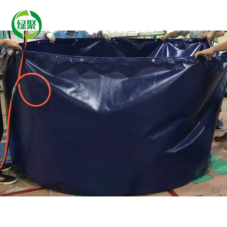 LVJU Custom Size 3000 Liter Guangdong PVC Tarpaulin Fish Breeding Tank Pond Liner For Cat Fish/Tilapia/Shrimp