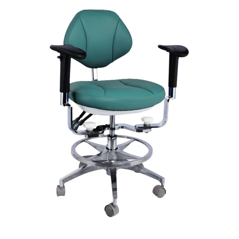 PU Leather Foot Control Operating Armrest Dental Office Chair Dental Medical Microscope Ergonomic Saddle Stool