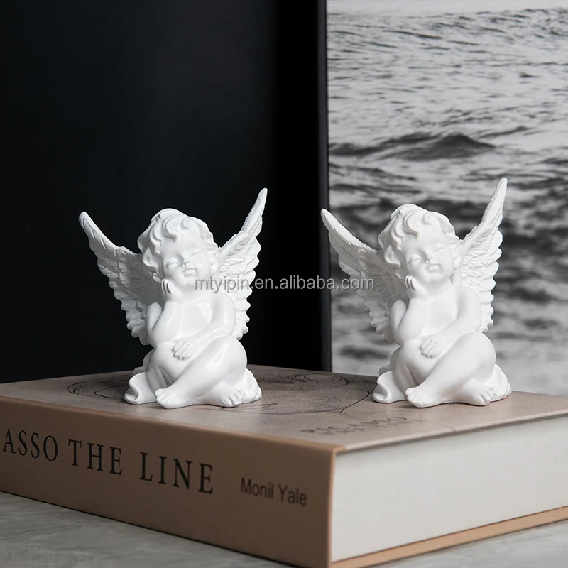 European Cupid Resin Sculpture Love and Peace Gold or White Silver Acaliable House Ornament Decorative Sculpture