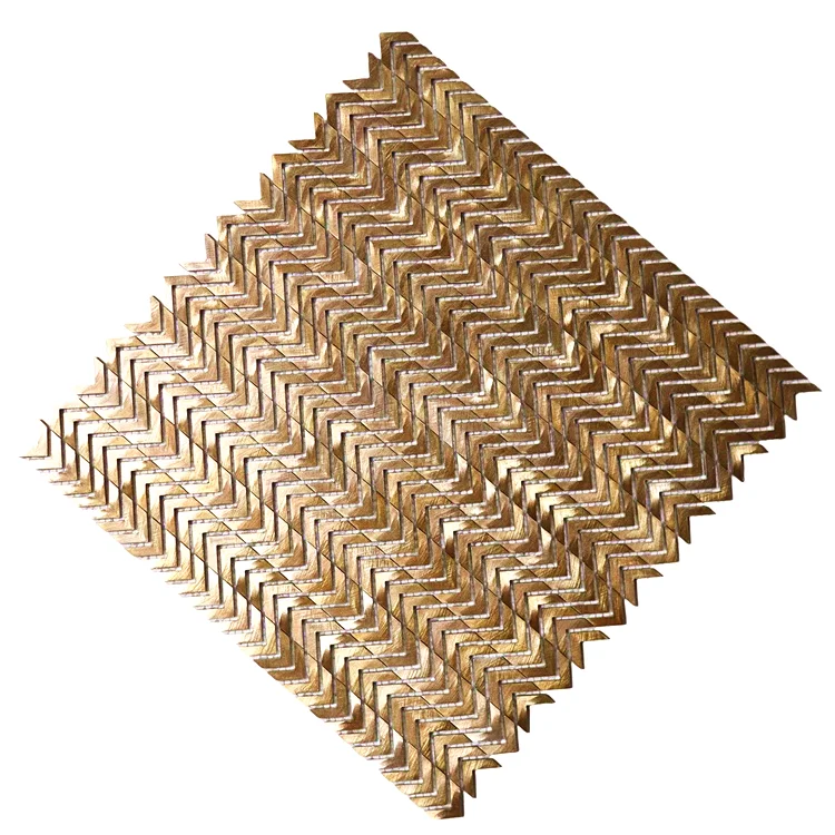 Hot Selling Customized Strip Golden Silver Living Room Bathroom Tile Aluminum Mosaic With Metal