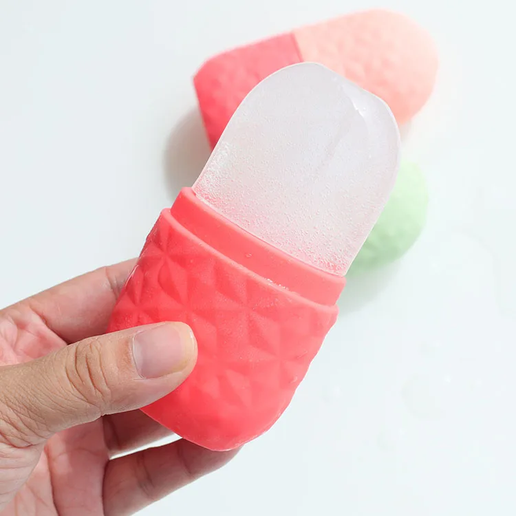Custom skin care tool face massage silicone ice globe ice cube roller face cooling massage roller