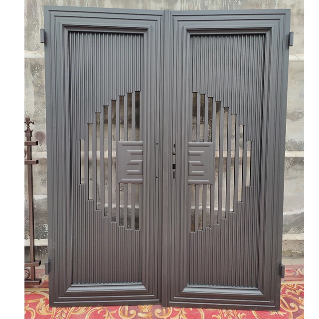 kunkun Gates Automatic Main Gate Design Powder Coated Double Swing Aluminum Gates for Houses Modern Gate Design