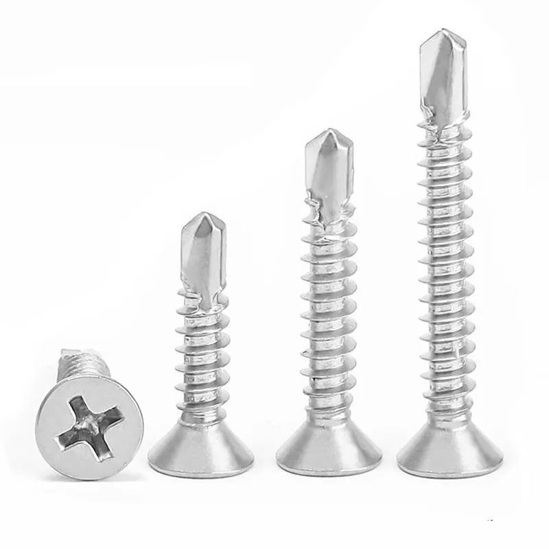 
Cross recessed countersunk head self-drilling screws 