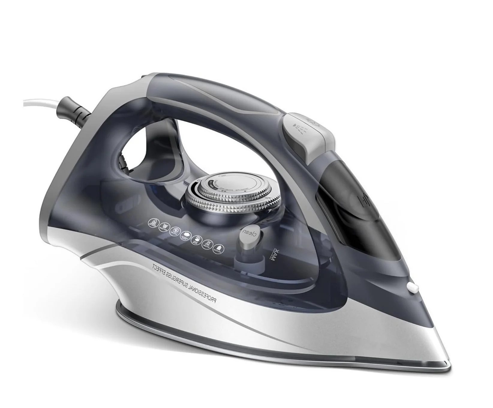 2024 Steam Iron for Clothes with Rapid Heating Ceramic Coated Soleplate Thermostat Dial, Self-Clean, Auto-Off big power