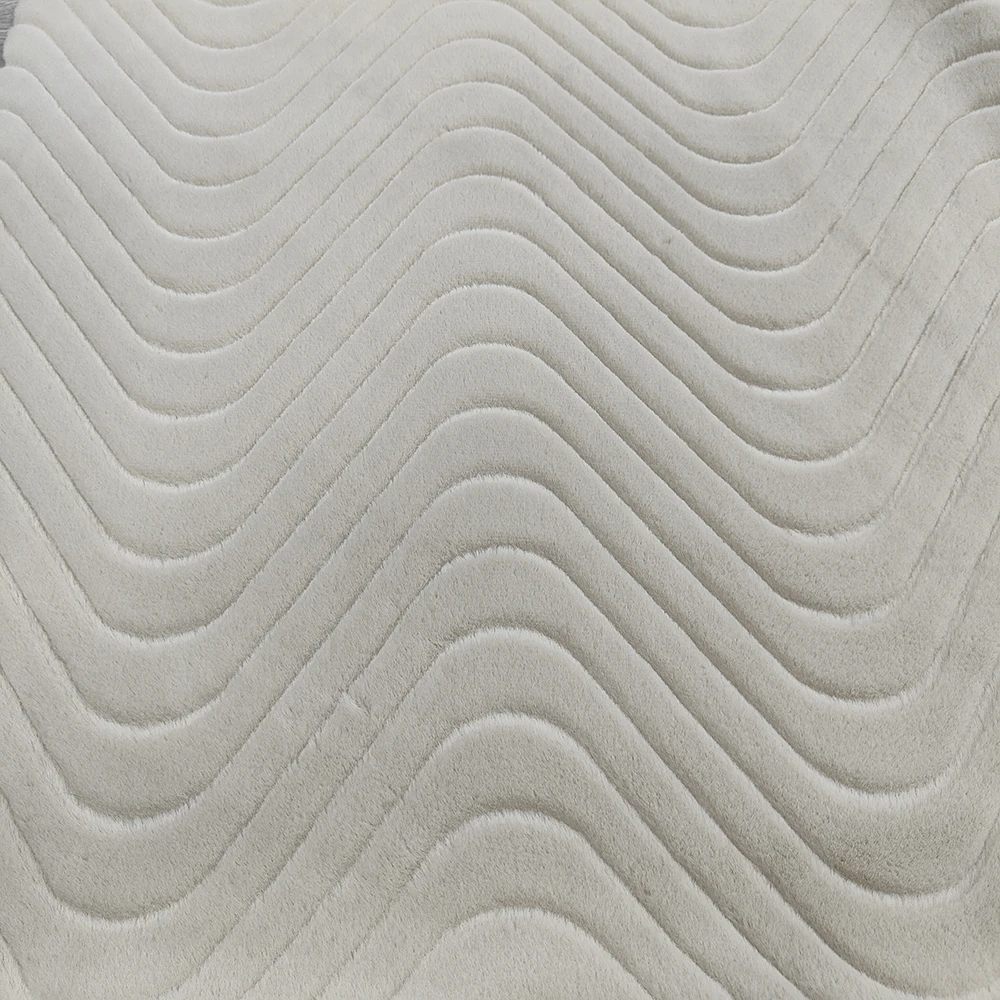Custom 100% Polyester Knitted W Wave Pattern Faux Rabbit Fur Fabric Fake Fur for Garments Home Textiles Toys Auto Upholstery