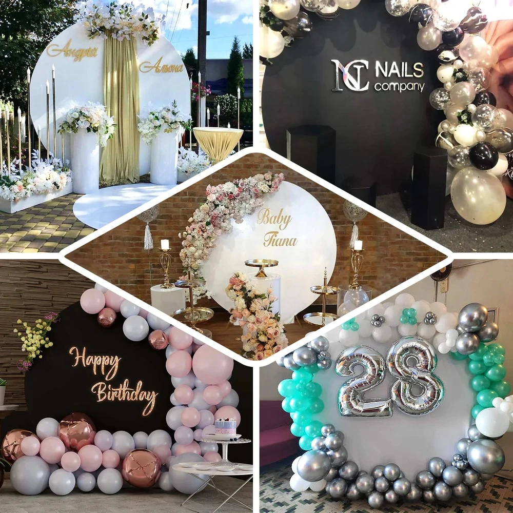 7.5ft Round Spandex Fit Round Wedding Arch Backdrop Cover Fit Backdrop Stand Arch Cover