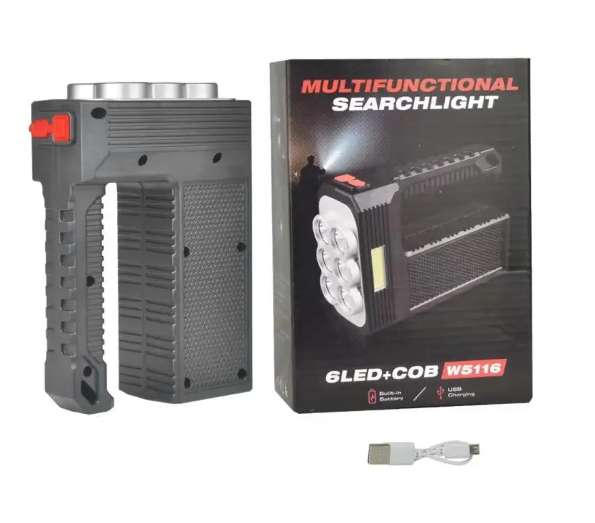 Outdoor Multi-function Portable Torch Searchlight LED Flashlights USB Smart Charging High Power Flashlight