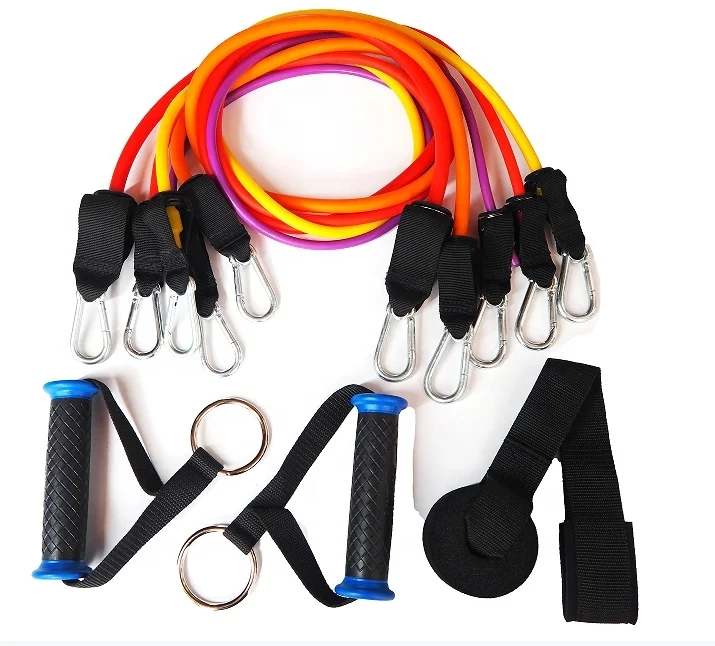 Libenli Factory Wholesale Resistance Training Exercise Tubing Bands Kit with foam handle and ankle straps