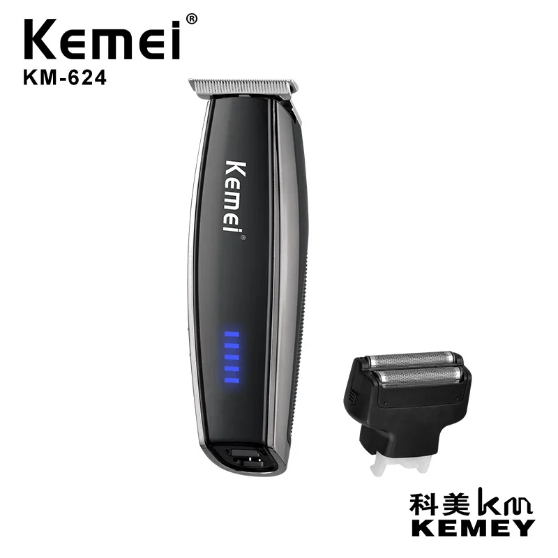 
Kemei hair clipper KM-624 replaceable stainless steel blade with LED indicator light professional noise reduction electric clipp 