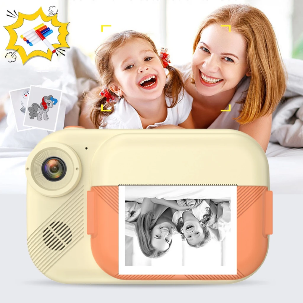 1080P Full HD Mini Photo Digital Camera, Instant Print Kids Selfie Video Camera for Kids Birthday Christmas Perfect Gift