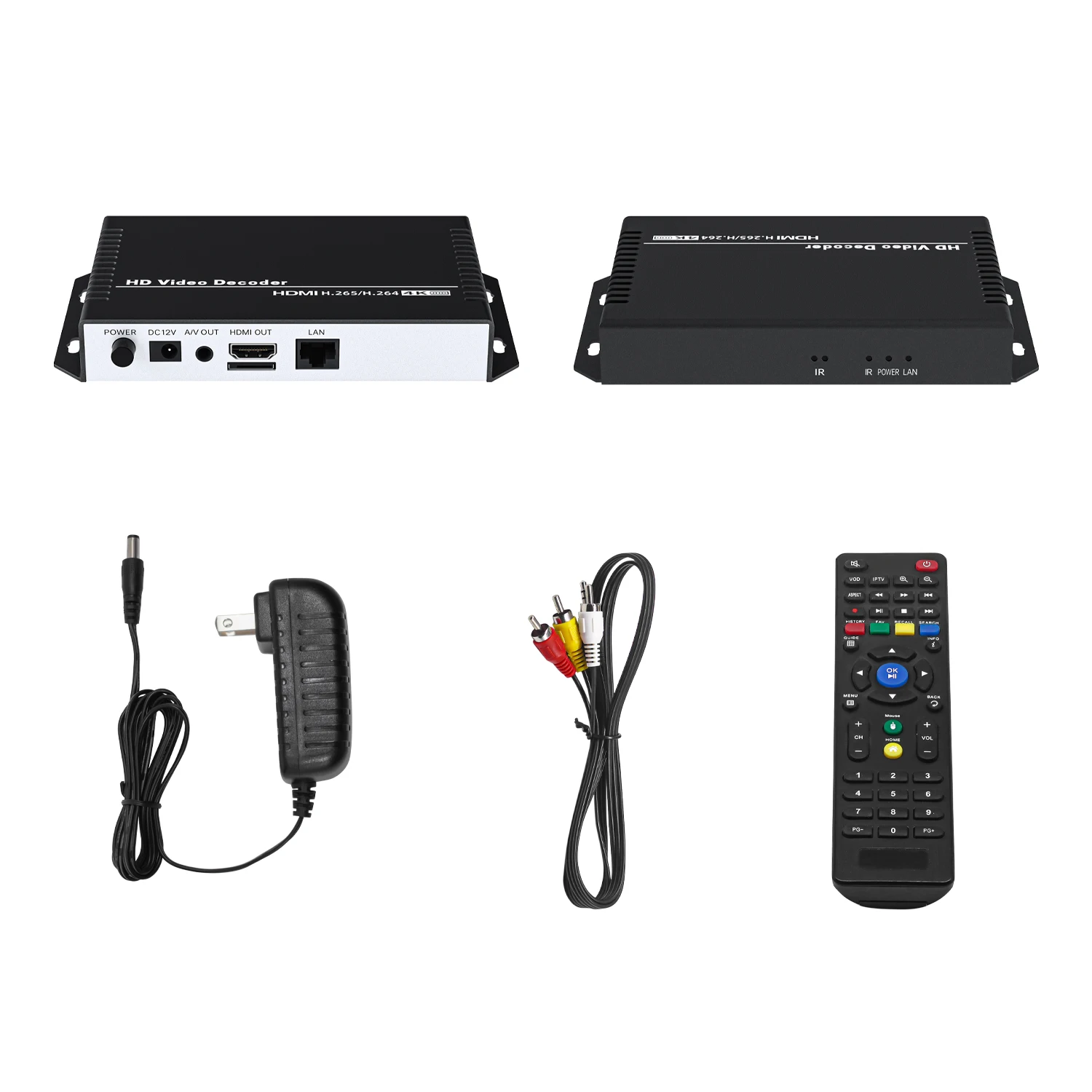 4K H.265 & H.264 HEVC video decoder AV HDMI audio output for Advertisement Display media IP Camera Live Sports video streaming